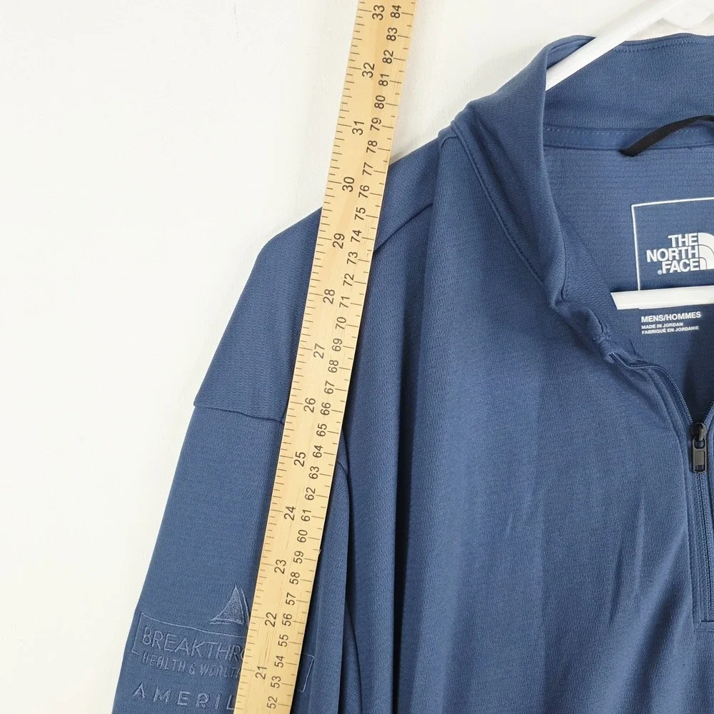 The North Face Men Blue 2XL Ambition 1/4 Zip Pullover Lightweight Flashdry Logo